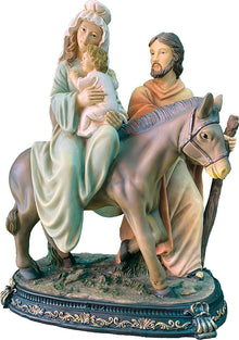 FADEDA Hlg. Familie auf der Flucht   / Höhe:46 cm / handbemalt / detailgetreue Krippen Figuren - Weihnachten Tisch Dekoration Krippe Zubehör