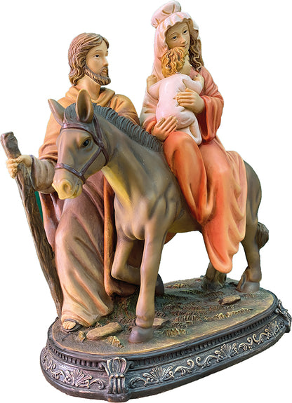 FADEDA Hlg. Familie auf der Flucht   / Höhe:42 cm / handbemalt / detailgetreue Krippen Figuren - Weihnachten Tisch Dekoration Krippe Zubehör