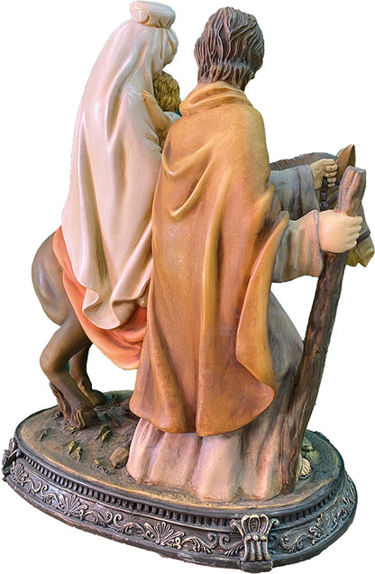 FADEDA Hlg. Familie auf der Flucht   / Höhe:42 cm / handbemalt / detailgetreue Krippen Figuren - Weihnachten Tisch Dekoration Krippe Zubehör