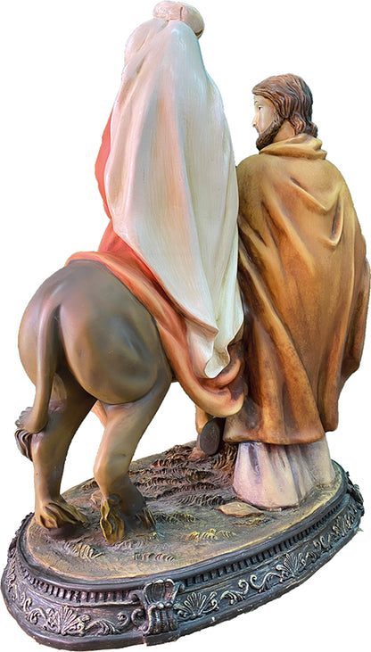 FADEDA Hlg. Familie auf der Flucht   / Höhe:42 cm / handbemalt / detailgetreue Krippen Figuren - Weihnachten Tisch Dekoration Krippe Zubehör