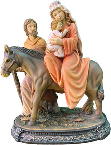 FADEDA Hlg. Familie auf der Flucht   / Höhe:42 cm / handbemalt / detailgetreue Krippen Figuren - Weihnachten Tisch Dekoration Krippe Zubehör