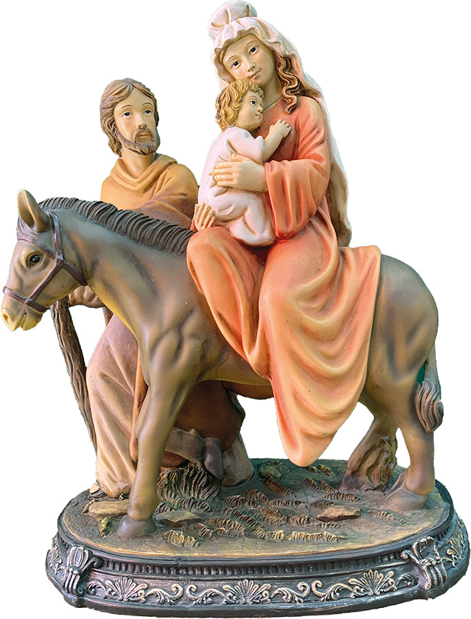 FADEDA Hlg. Familie auf der Flucht   / Höhe:42 cm / handbemalt / detailgetreue Krippen Figuren - Weihnachten Tisch Dekoration Krippe Zubehör