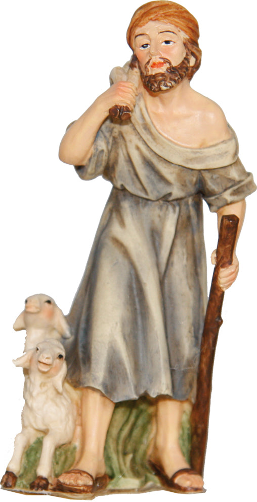 FADEDA Hirte   / Höhe:9 cm / handbemalt / detailgetreue Krippen Figuren - Weihnachten Tisch Dekoration Krippe Zubehör