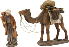 2x FADEDA Kamel mit Treiber   / Höhe:9 cm / handbemalt / detailgetreue Krippen Figuren - Weihnachten Tisch Dekoration Krippe Zubehör