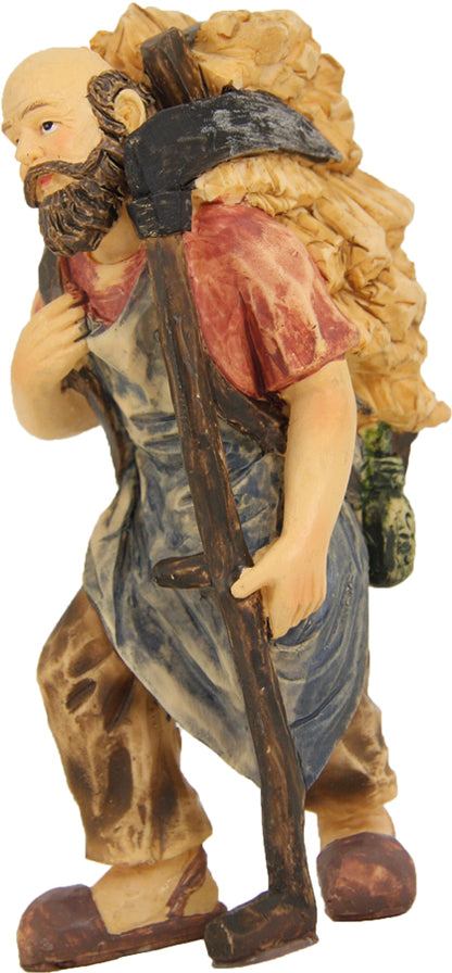 FADEDA Almbauer mit Kraxn   / Höhe:12 cm / handbemalt / detailgetreue Krippen Figuren - Weihnachten Tisch Dekoration Krippe Zubehör