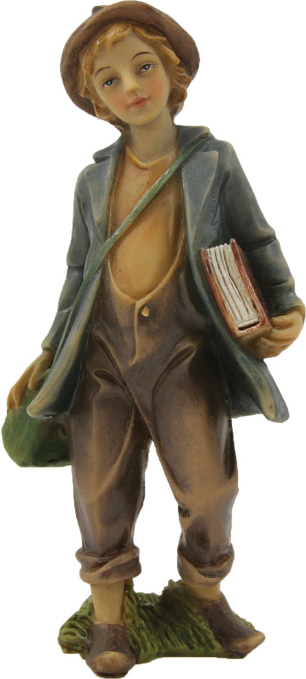 FADEDA Wanderer mit Buch   / Höhe:11 cm / handbemalt / detailgetreue Krippen Figuren - Weihnachten Tisch Dekoration Krippe Zubehör