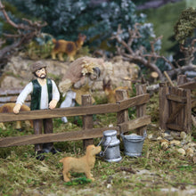 FADEDA Bauer für Zaun   / Höhe:11 cm / handbemalt / detailgetreue Krippen Figuren - Weihnachten Tisch Dekoration Krippe Zubehör