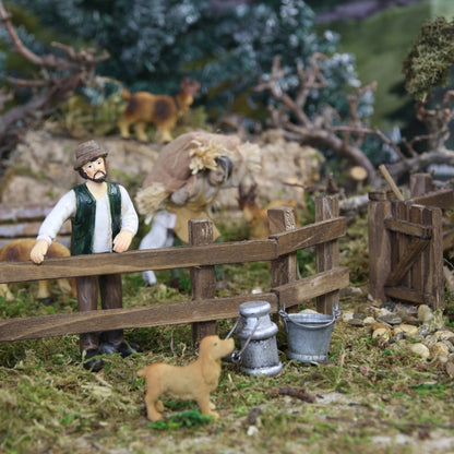 FADEDA Bauer für Zaun   / Höhe:11 cm / handbemalt / detailgetreue Krippen Figuren - Weihnachten Tisch Dekoration Krippe Zubehör