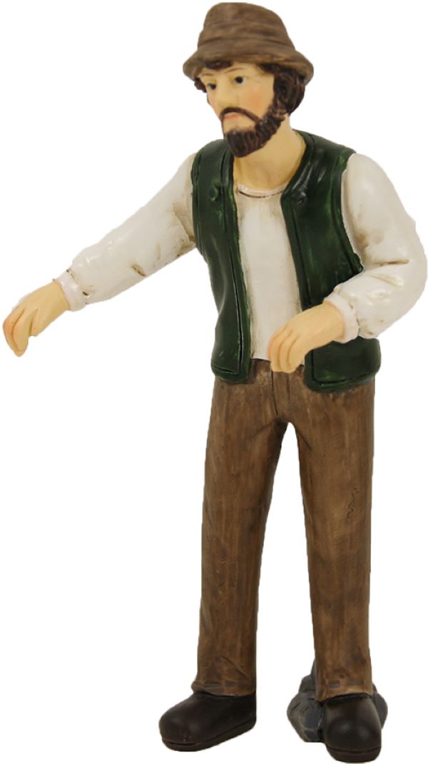 FADEDA Bauer für Zaun   / Höhe:9 cm / handbemalt / detailgetreue Krippen Figuren - Weihnachten Tisch Dekoration Krippe Zubehör