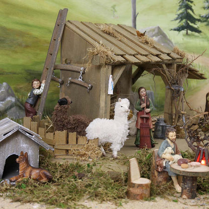 FADEDA Zimmermann für Leiter   / Höhe:11 cm / handbemalt / detailgetreue Krippen Figuren - Weihnachten Tisch Dekoration Krippe Zubehör