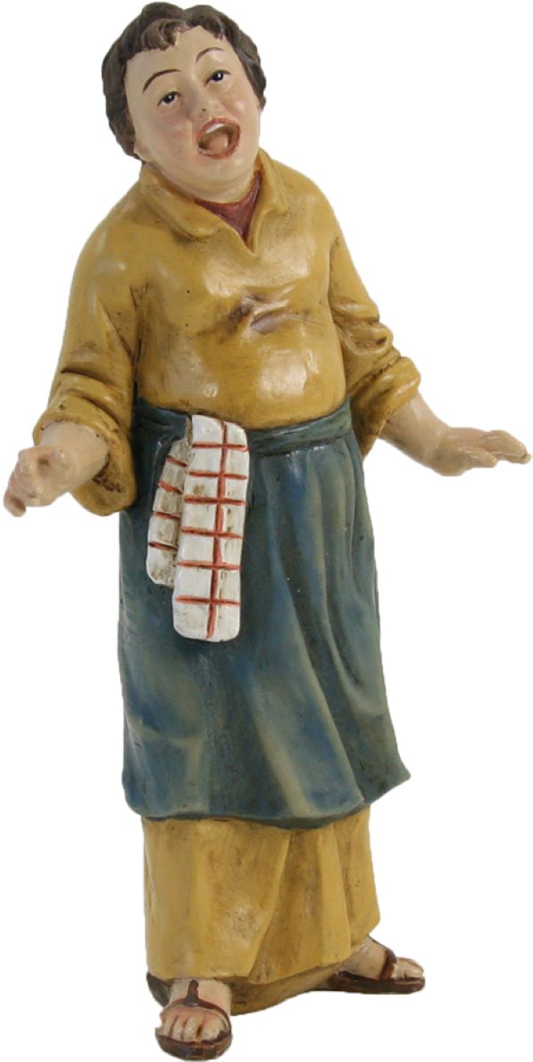 FADEDA Marktschreier   / Höhe:9 cm / handbemalt / detailgetreue Krippen Figuren - Weihnachten Tisch Dekoration Krippe Zubehör