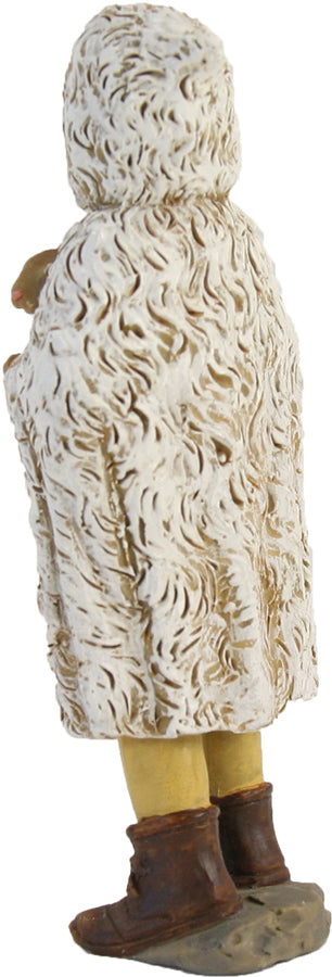 FADEDA Hirtenjunge mit Kaninchen   / Höhe:11 cm / handbemalt / detailgetreue Krippen Figuren - Weihnachten Tisch Dekoration Krippe Zubehör