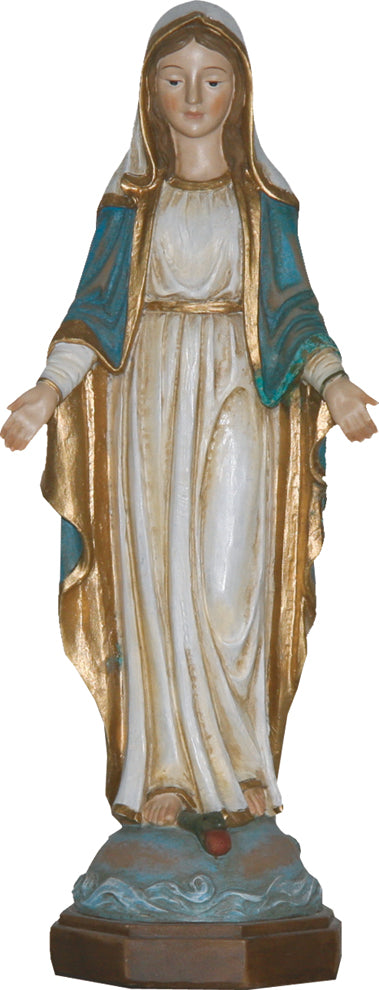 FADEDA Madonna Immaculata, Holzoptik   / Höhe:12 cm / handbemalt / detailgetreue Krippen Figuren - Weihnachten Tisch Dekoration Krippe Zubehör