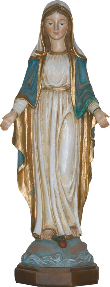 FADEDA Madonna Immaculata, Holzoptik   / Höhe:20 cm / handbemalt / detailgetreue Krippen Figuren - Weihnachten Tisch Dekoration Krippe Zubehör