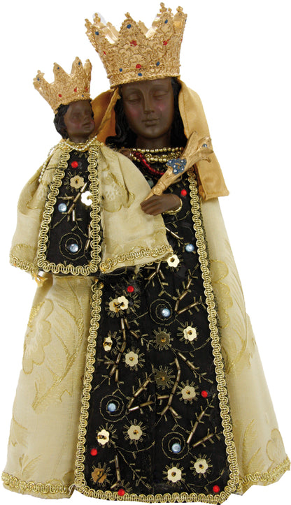 FADEDA Schwarze Madonna mit Kleid   / Höhe:21 cm / handbemalt / detailgetreue Krippen Figuren - Weihnachten Tisch Dekoration Krippe Zubehör