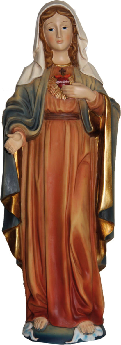 FADEDA Herz-Maria   / Höhe:20 cm / handbemalt / detailgetreue Krippen Figuren - Weihnachten Tisch Dekoration Krippe Zubehör