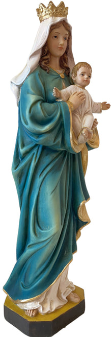 FADEDA Madonna mit Krone, blau   / Höhe:40 cm / handbemalt / detailgetreue Krippen Figuren - Weihnachten Tisch Dekoration Krippe Zubehör
