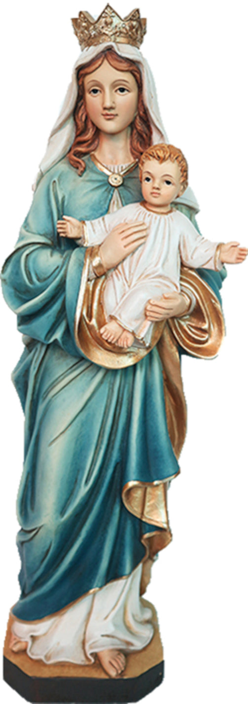 FADEDA Madonna mit Krone, blau   / Höhe:40 cm / handbemalt / detailgetreue Krippen Figuren - Weihnachten Tisch Dekoration Krippe Zubehör