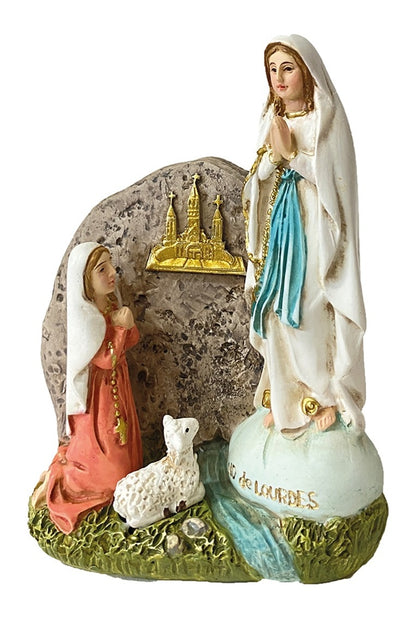 FADEDA Madonna Lourdes   / Höhe:8 cm / handbemalt / detailgetreue Krippen Figuren - Weihnachten Tisch Dekoration Krippe Zubehör