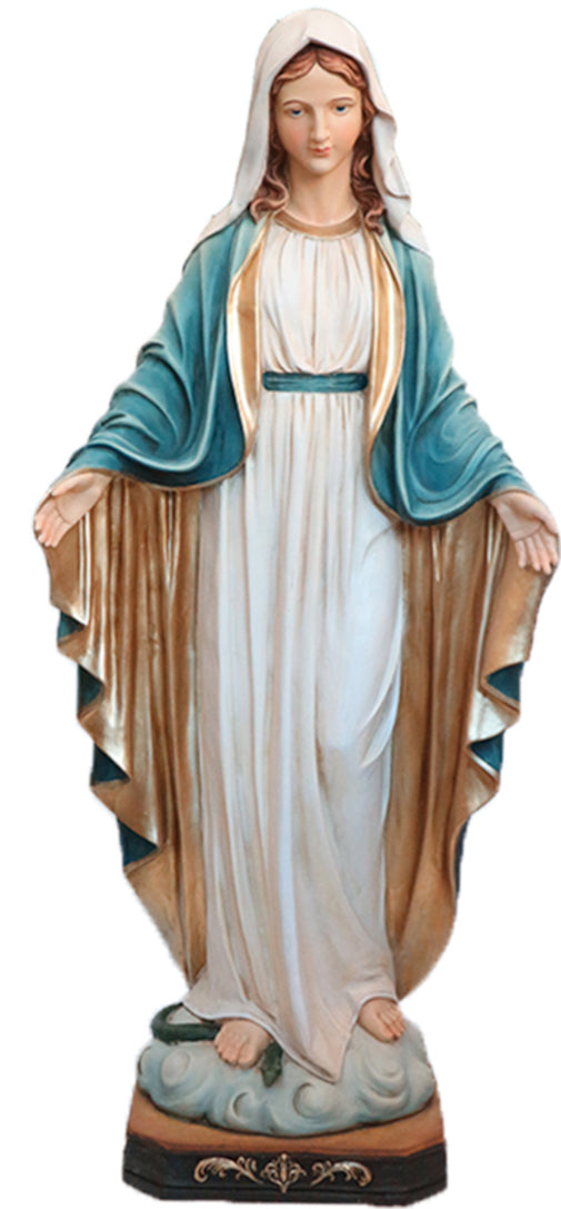 FADEDA Madonna Immaculata, Holzoptik   / Höhe:120 cm / handbemalt / detailgetreue Krippen Figuren - Weihnachten Tisch Dekoration Krippe Zubehör