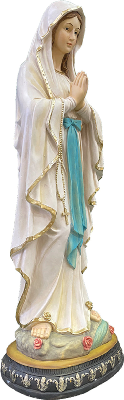FADEDA Madonna Lourdes in Holzoptik   / Höhe:120 cm / handbemalt / detailgetreue Krippen Figuren - Weihnachten Tisch Dekoration Krippe Zubehör