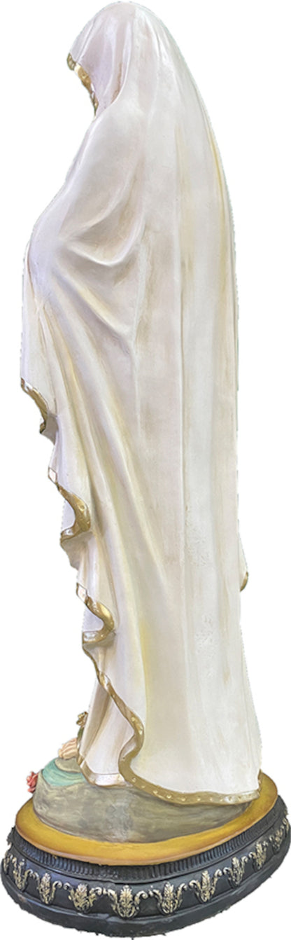 FADEDA Madonna Lourdes in Holzoptik   / Höhe:120 cm / handbemalt / detailgetreue Krippen Figuren - Weihnachten Tisch Dekoration Krippe Zubehör
