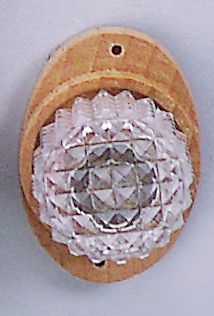 FADEDA Wandlampe  mit Schirm in Kristalloptik und Holzhalterung, LxBxH in mm: 26x26x35. Für Krippen, Miniatur-, Hobby- und Modellbau, Puppenhauszubehör u. Modelleisenbahn.