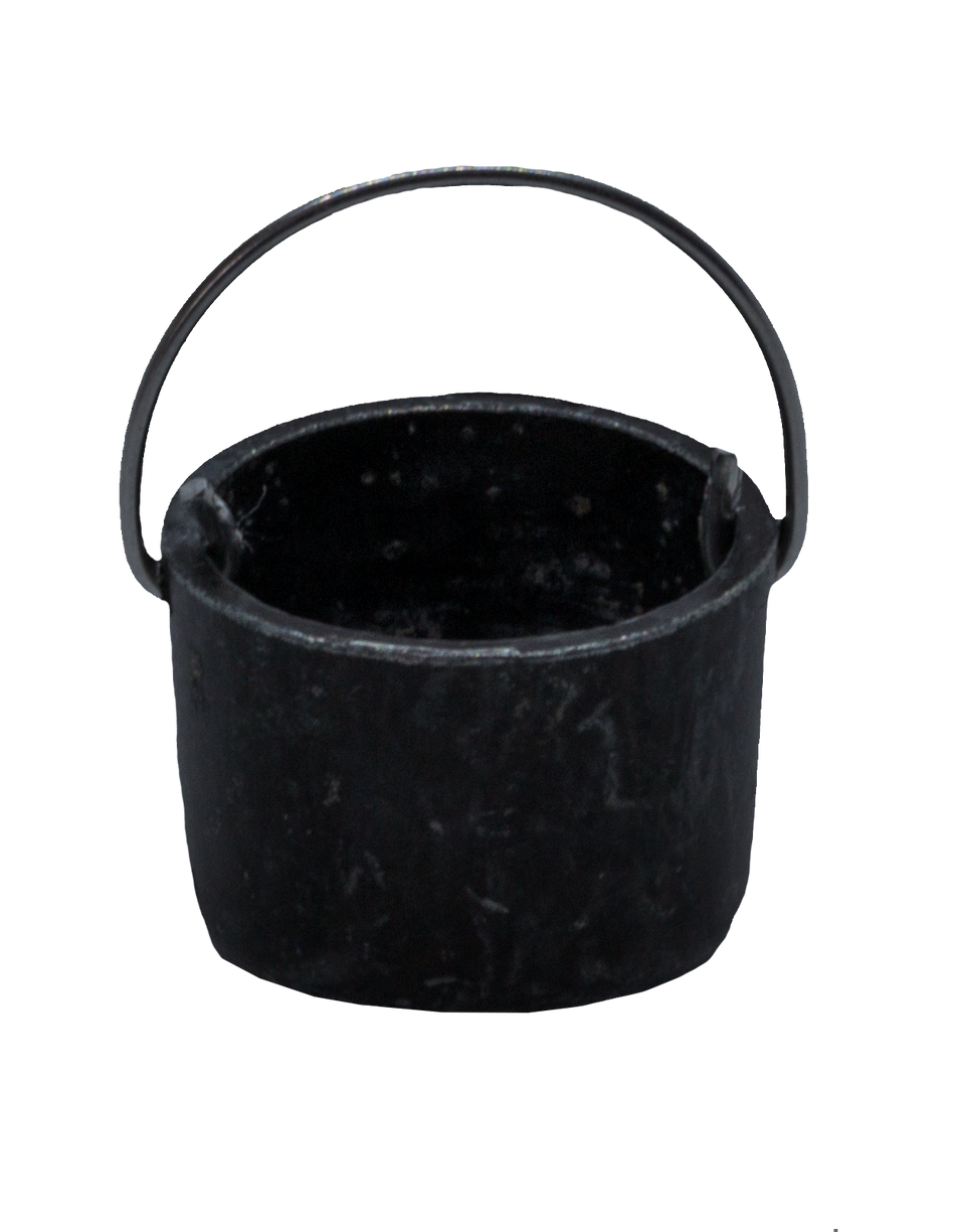 FADEDA Zinnkessel klein Höhe 17mm, LxBxH in mm: 15x15x15. Für Krippen, Miniatur-, Hobby- und Modellbau, Puppenhauszubehör u. Modelleisenbahn.