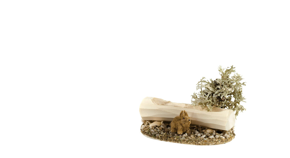 FADEDA Tränke m. Hase, LxBxH in mm: 80x40x40. Für Krippen, Miniatur-, Hobby- und Modellbau, Puppenhauszubehör u. Modelleisenbahn.