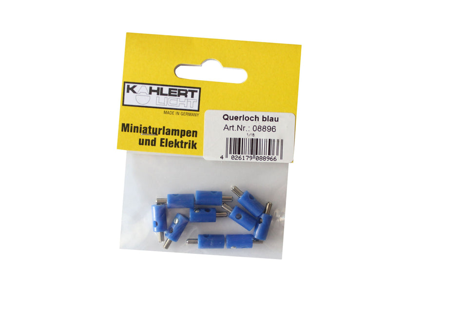 10x FADEDA Querlochstecker in blau je 10 Stück verpackt, LxBxH in mm: 1,5x5x5. Für Krippen, Miniatur-, Hobby- und Modellbau, Puppenhauszubehör u. Modelleisenbahn.