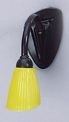 FADEDA Wandlampe mit Strahler gelb, LxBxH in mm: 25x25x45. Für Krippen, Miniatur-, Hobby- und Modellbau, Puppenhauszubehör u. Modelleisenbahn.