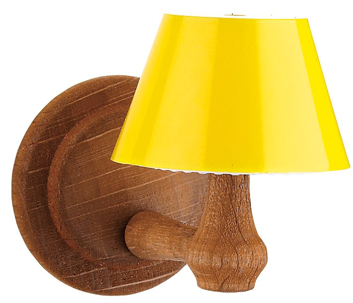 FADEDA Wandlampe Kunststoffschirm gelb, LxBxH in mm: 42x12x35. Für Krippen, Miniatur-, Hobby- und Modellbau, Puppenhauszubehör u. Modelleisenbahn.