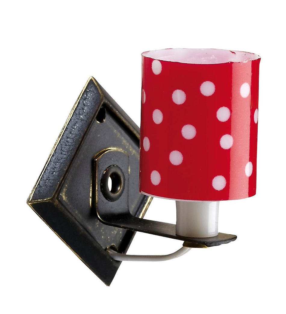 FADEDA Wandlampe rot mit Metallwandhalter, LxBxH in mm: 30x30x35. Für Krippen, Miniatur-, Hobby- und Modellbau, Puppenhauszubehör u. Modelleisenbahn.