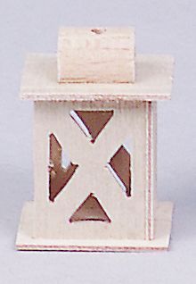 FADEDA Laterne aus Naturholz mit Kreuzverstrebung, LxBxH in mm: 15x15x30. Für Krippen, Miniatur-, Hobby- und Modellbau, Puppenhauszubehör u. Modelleisenbahn.