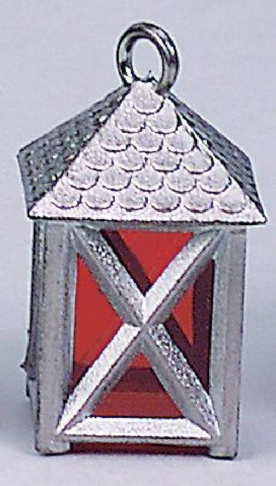 FADEDA Kunststofflaterne verzinnt medium, LxBxH in mm: 15x15x35. Für Krippen, Miniatur-, Hobby- und Modellbau, Puppenhauszubehör u. Modelleisenbahn.