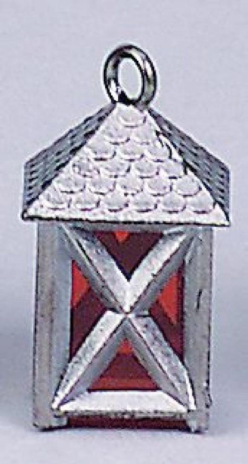 FADEDA Kunststofflaterne verzinnt klein, LxBxH in mm: 10x10x25. Für Krippen, Miniatur-, Hobby- und Modellbau, Puppenhauszubehör u. Modelleisenbahn.