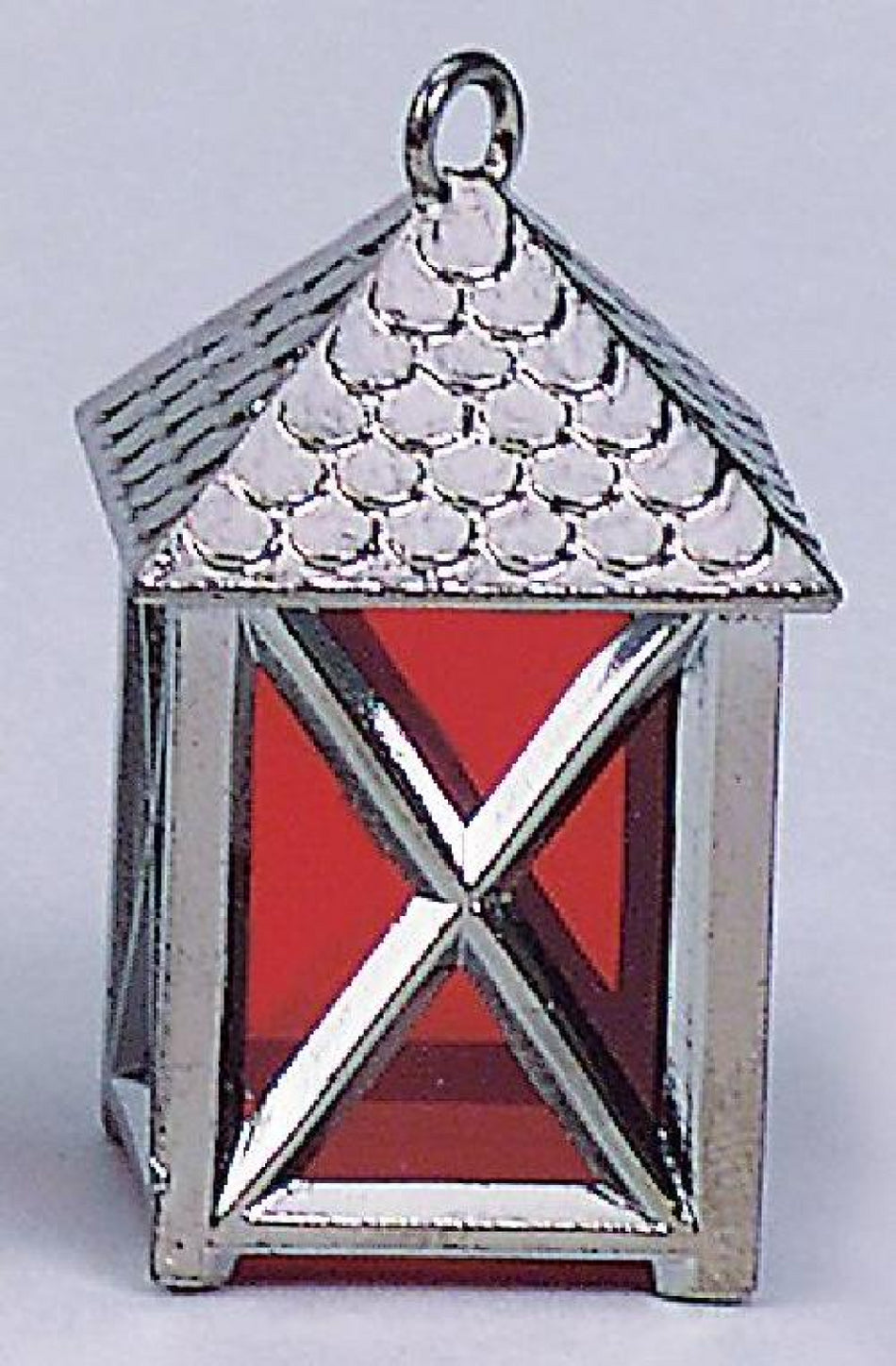 FADEDA Kunststofflaterne verzinnt groß, LxBxH in mm: 20x20x50. Für Krippen, Miniatur-, Hobby- und Modellbau, Puppenhauszubehör u. Modelleisenbahn.