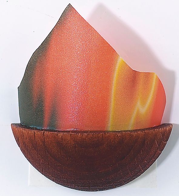 FADEDA Feuertopf Wandlampe mit LED Flackerlicht 3,5V, LxBxH in mm: 35x15x40. Für Krippen, Miniatur-, Hobby- und Modellbau, Puppenhauszubehör u. Modelleisenbahn.