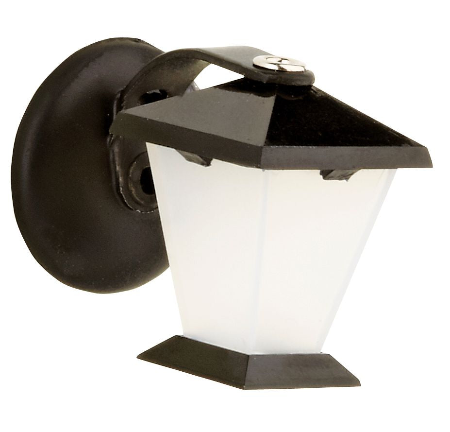 FADEDA Wandlaterne mit Befestigungssockel hängend, LxBxH in mm: 20x20x30. Für Krippen, Miniatur-, Hobby- und Modellbau, Puppenhauszubehör u. Modelleisenbahn.