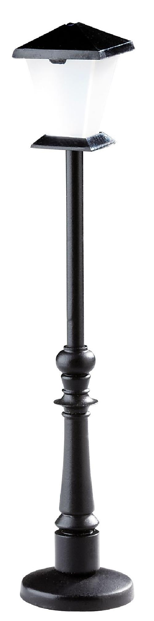 FADEDA Straßenlaterne mit 19V Beleuchtung, LxBxH in mm: 15x15x105. Für Krippen, Miniatur-, Hobby- und Modellbau, Puppenhauszubehör u. Modelleisenbahn.