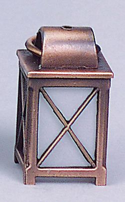 FADEDA Laterne Messing brüniert mit Einsatz weiß, LxBxH in mm: 15x15x35. Für Krippen, Miniatur-, Hobby- und Modellbau, Puppenhauszubehör u. Modelleisenbahn.