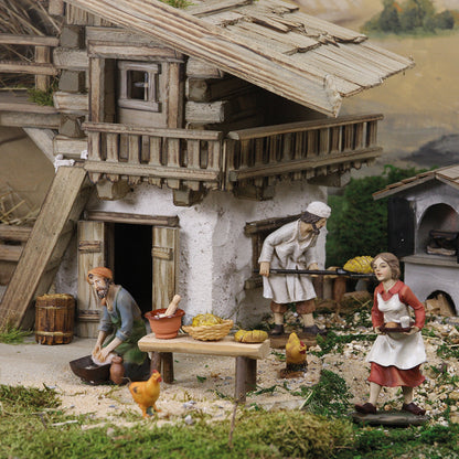 FADEDA Stall Flachau   / Höhe:34 cm / handbemalt / detailgetreue Krippen Figuren - Weihnachten Tisch Dekoration Krippe Zubehör