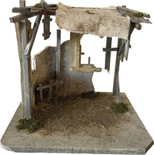FADEDA Stall Goldberg / Höhe:47 cm / handbemalt / detailgetreue Krippen Figuren - Weihnachten Tisch Dekoration Krippe Zubehör