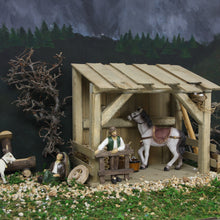 FADEDA Stall Hammersee   / Höhe:21 cm / handbemalt / detailgetreue Krippen Figuren - Weihnachten Tisch Dekoration Krippe Zubehör