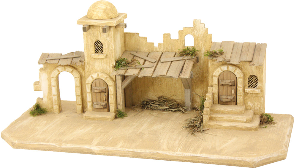 FADEDA Stall Jerusalem   / Höhe:32 cm / handbemalt / detailgetreue Krippen Figuren - Weihnachten Tisch Dekoration Krippe Zubehör