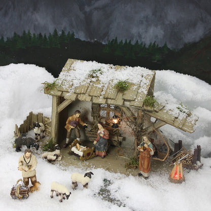 FADEDA Stall Eger   / Höhe:24 cm / handbemalt / detailgetreue Krippen Figuren - Weihnachten Tisch Dekoration Krippe Zubehör