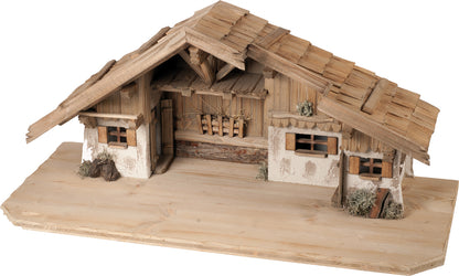 FADEDA Stall Bayerwald   / Höhe:39 cm / handbemalt / detailgetreue Krippen Figuren - Weihnachten Tisch Dekoration Krippe Zubehör