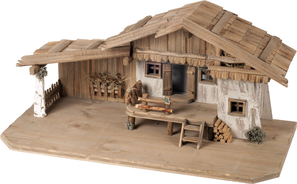 FADEDA Stall Rachel   / Höhe:39 cm / handbemalt / detailgetreue Krippen Figuren - Weihnachten Tisch Dekoration Krippe Zubehör