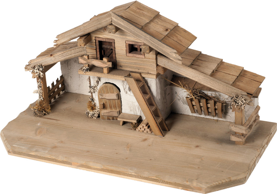 FADEDA Stall Ettal   / Höhe:29 cm / handbemalt / detailgetreue Krippen Figuren - Weihnachten Tisch Dekoration Krippe Zubehör