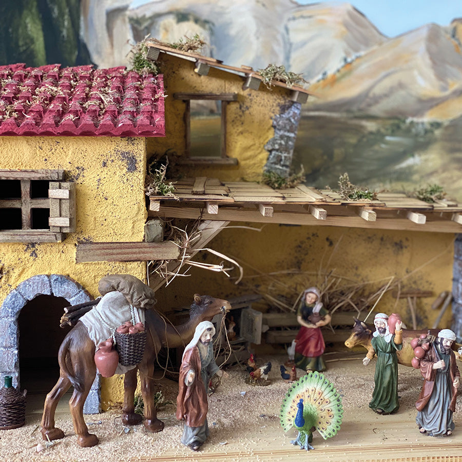 FADEDA Stall Oed   / Höhe:32 cm / handbemalt / detailgetreue Krippen Figuren - Weihnachten Tisch Dekoration Krippe Zubehör